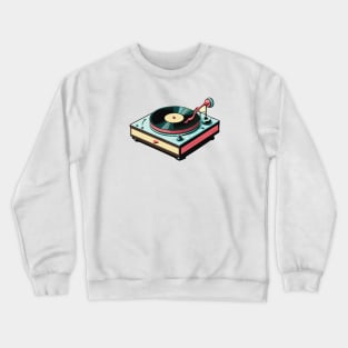 Turntable - Vintage Audio LP Vinyl Record Player design 4 Crewneck Sweatshirt